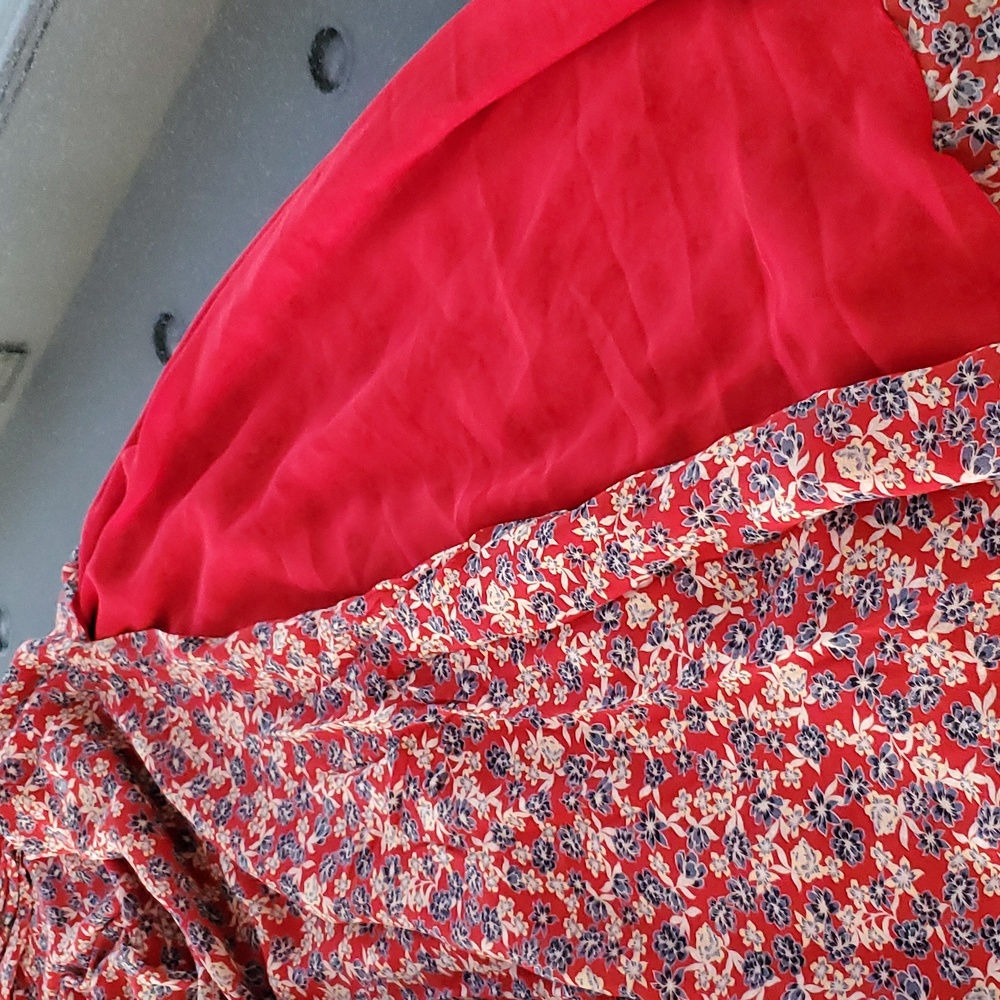 NICHOLAS Red Blossom Floral Top-Wrap Silk Maxi Dress - Picture 9 of 12